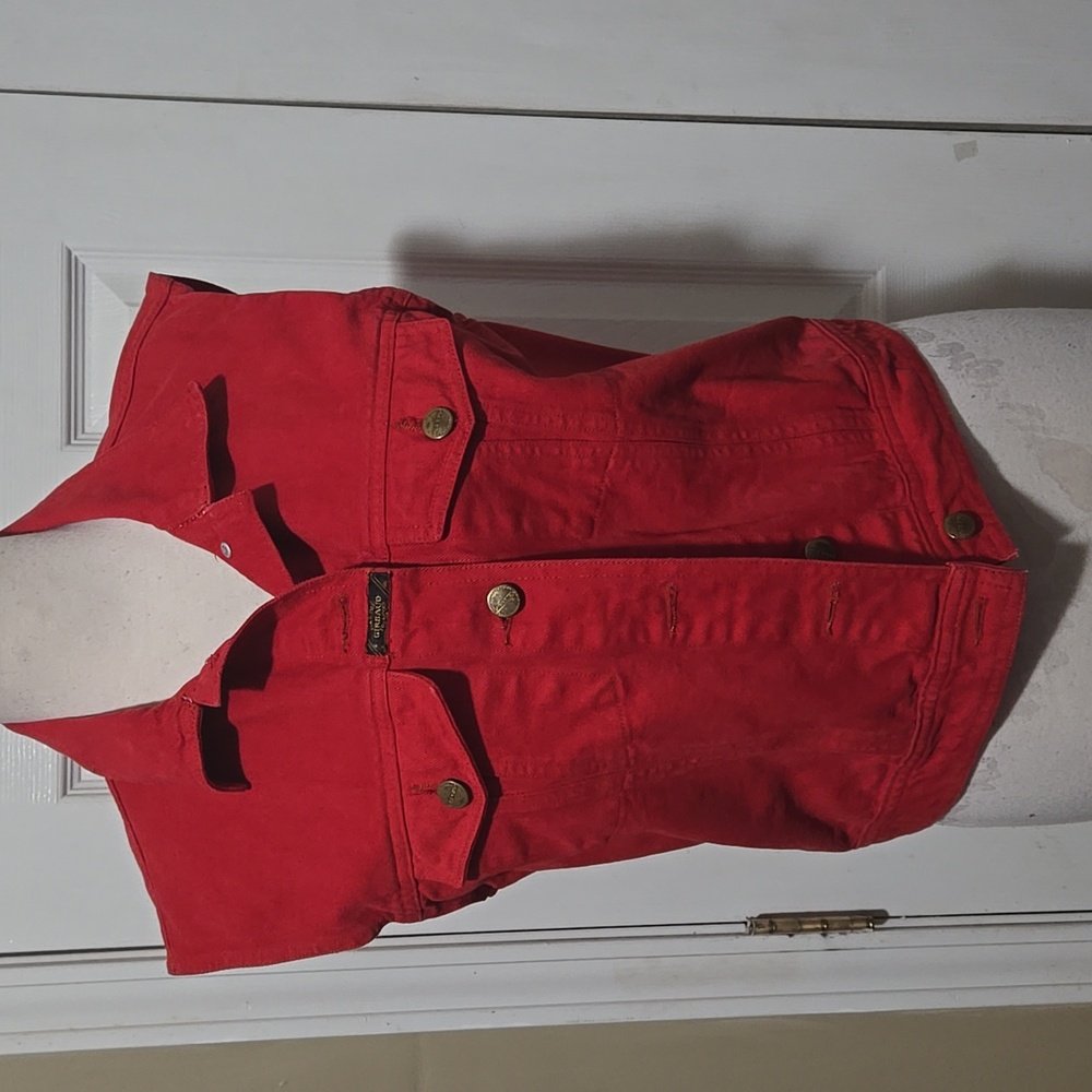 Vintage Marithé François Girbaud Red Denim Vest S